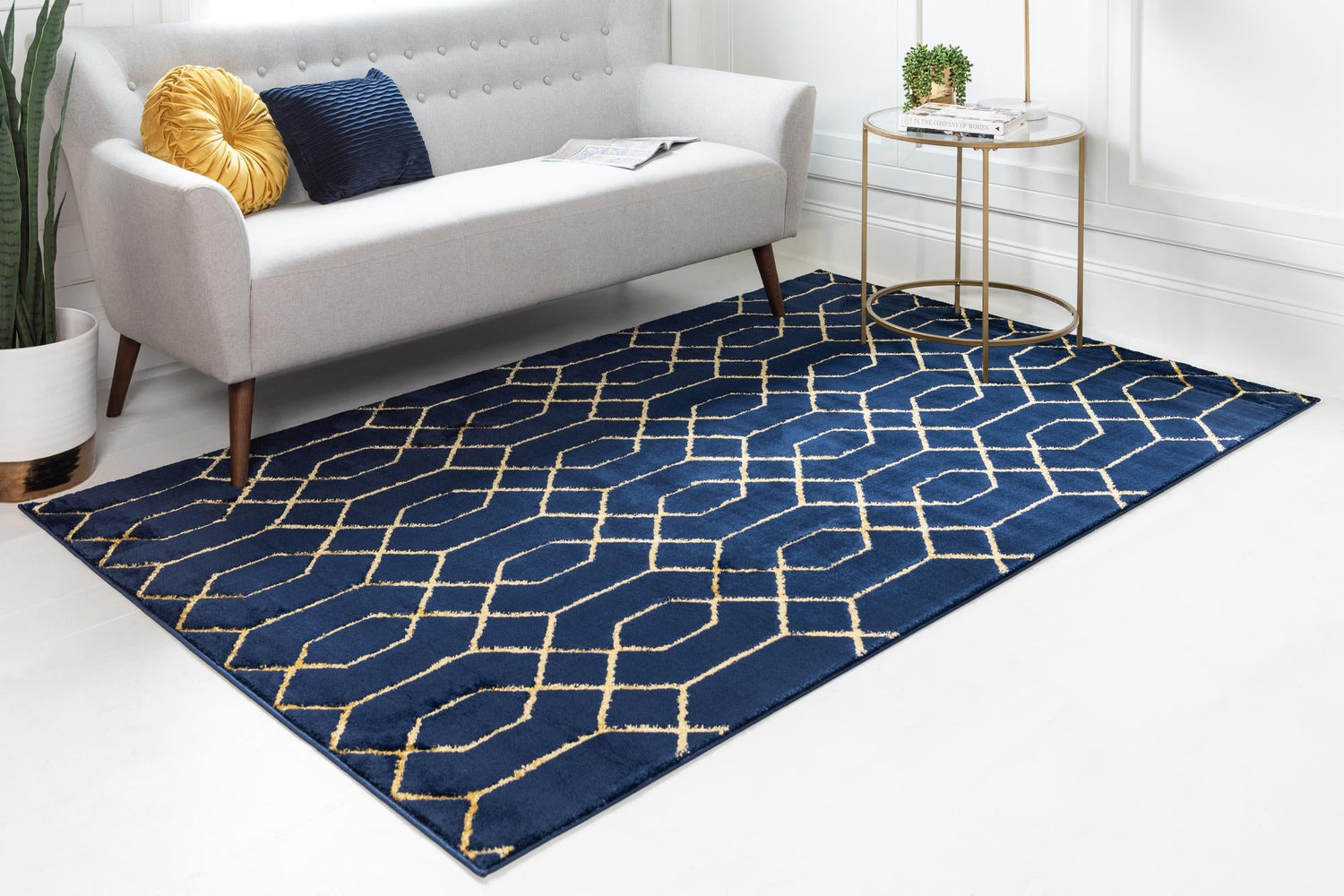 Navy Blue Gold 2' x 3' 1 Marilyn Monroe Glam Rectangle Area Rug 70% Polypropylene & 30% Polyester Vivid Geometric Modern Carpet for Interior Home Decor for Sale at Rug Engine