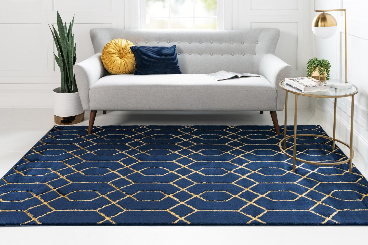 Navy Blue Gold 2' x 3' 1 Marilyn Monroe Glam Rectangle Area Rug 70% Polypropylene & 30% Polyester Vivid Geometric Modern Carpet for Interior Home Decor for Sale at Rug Engine