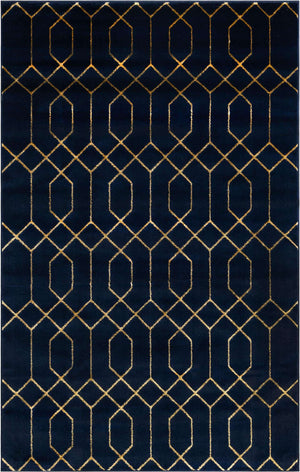 Navy Blue Gold 5' 3 x 8' Marilyn Monroe Glam Rectangle Area Rug 70% Polypropylene & 30% Polyester Vivid Geometric Modern Carpet for Interior Home Decor for Sale at Rug Engine