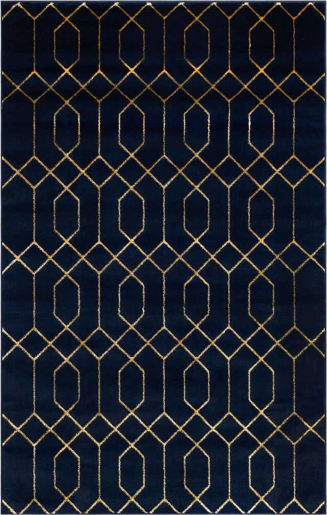 Navy Blue Gold 5' 3 x 8' Marilyn Monroe Glam Rectangle Area Rug 70% Polypropylene & 30% Polyester Vivid Geometric Modern Carpet for Interior Home Decor for Sale at Rug Engine