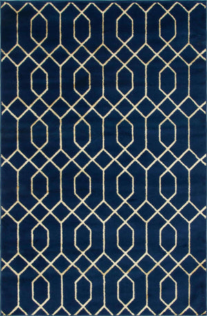 Navy Blue Gold 4' 1 x 6' 1 Marilyn Monroe Glam Rectangle Area Rug 70% Polypropylene & 30% Polyester Vivid Geometric Modern Carpet for Interior Home Decor for Sale at Rug Engine