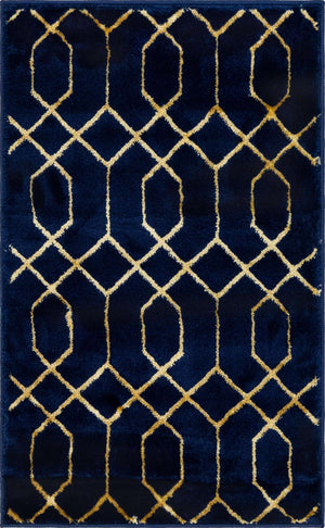 Navy Blue Gold 2' x 3' 1 Marilyn Monroe Glam Rectangle Area Rug 70% Polypropylene & 30% Polyester Vivid Geometric Modern Carpet for Interior Home Decor for Sale at Rug Engine