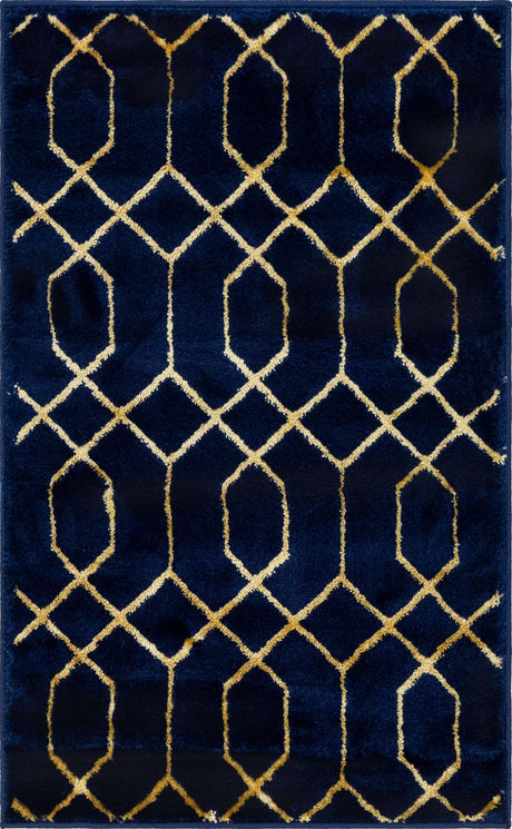 Navy Blue Gold 2' x 3' 1 Marilyn Monroe Glam Rectangle Area Rug 70% Polypropylene & 30% Polyester Vivid Geometric Modern Carpet for Interior Home Decor for Sale at Rug Engine