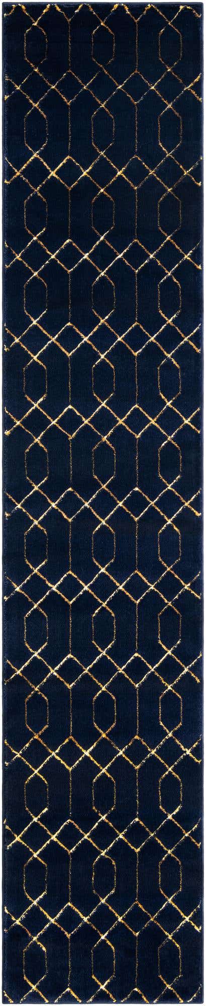 Navy Blue Gold 2' x 10' Marilyn Monroe Glam Runner Area Rug 70% Polypropylene & 30% Polyester Vivid Geometric Modern Carpet for Interior Home Decor for Sale at Rug Engine