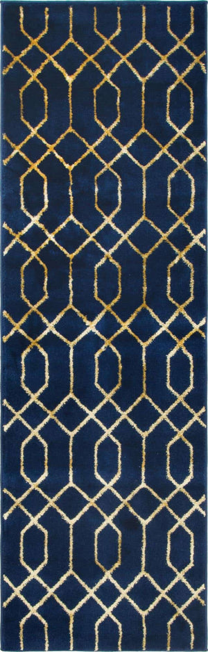 Navy Blue Gold 2' x 6' 1 Marilyn Monroe Glam Runner Area Rug 70% Polypropylene & 30% Polyester Vivid Geometric Modern Carpet for Interior Home Decor for Sale at Rug Engine