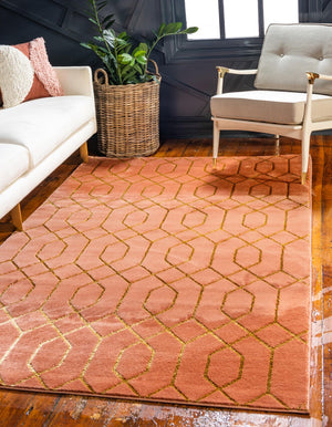 Coral Gold 1' 4 x 1' 4 Marilyn Monroe Glam Sample Area Rug 70% Polypropylene & 30% Polyester Vivid Geometric Modern Carpet for Interior Home Decor for Sale at Rug Engine