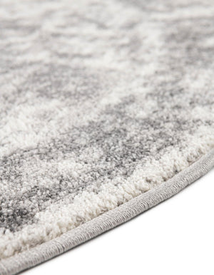 Gray 8' x 8' Rosso Round Area Rug Vintage Distressed Faded Traditional Design Carpet for Unique Home Interior Design for Sale at Rug Engine