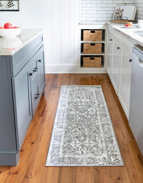 Gray 2' x 6' 1 Rosso Runner Area Rug Vintage Distressed Faded Traditional Design Carpet for Unique Home Interior Design for Sale at Rug Engine