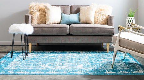 Blue 9' x 12' 2 Rosso Rectangle Area Rug Vintage Distressed Faded Traditional Design Carpet for Unique Home Interior Design for Sale at Rug Engine