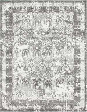 Gray 8' x 10' Rosso Rectangle Area Rug Vintage Distressed Faded Traditional Design Carpet for Unique Home Interior Design for Sale at Rug Engine