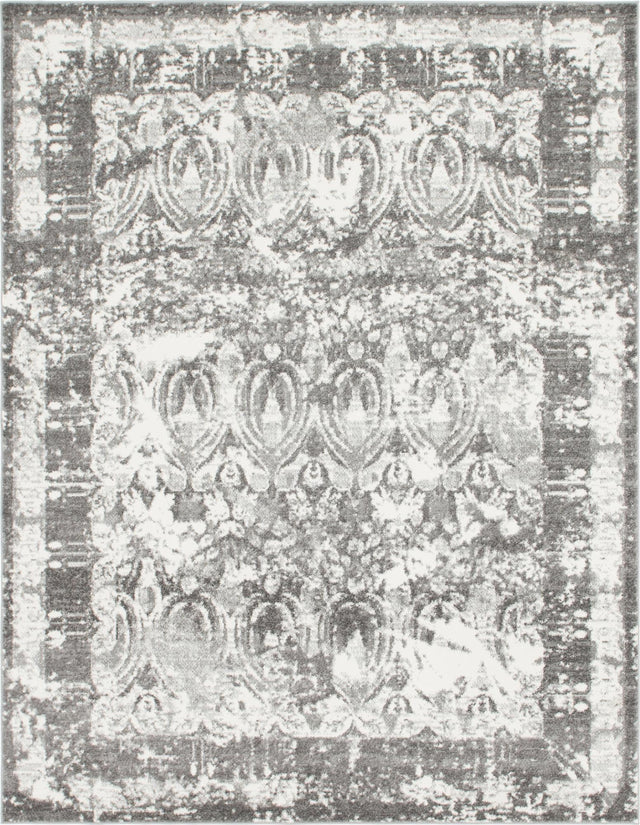Gray 8' x 10' Rosso Rectangle Area Rug Vintage Distressed Faded Traditional Design Carpet for Unique Home Interior Design for Sale at Rug Engine