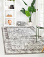 Gray 5' 1 x 8' Rosso Rectangle Area Rug Vintage Distressed Faded Traditional Design Carpet for Unique Home Interior Design for Sale at Rug Engine