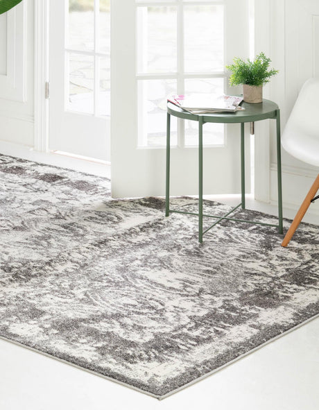 Gray 8' x 10' Rosso Rectangle Area Rug Vintage Distressed Faded Traditional Design Carpet for Unique Home Interior Design for Sale at Rug Engine