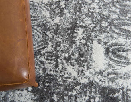 Gray 4' 1 x 4' 1 Rosso Round Area Rug Vintage Distressed Faded Traditional Design Carpet for Unique Home Interior Design for Sale at Rug Engine