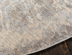 Gray 4' 1 x 4' 1 Rosso Round Area Rug Vintage Distressed Faded Traditional Design Carpet for Unique Home Interior Design for Sale at Rug Engine