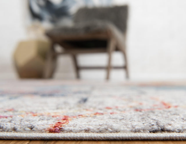 White 4' 1 x 6' 1 Rainbow Rectangle Area Rug Colorful Modern Unique Carpet for Living Rooms, Dining, Bedrooms, Office, Dorms for Sale at Rug Engine