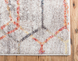 White 4' 1 x 6' 1 Rainbow Rectangle Area Rug Colorful Modern Unique Carpet for Living Rooms, Dining, Bedrooms, Office, Dorms for Sale at Rug Engine