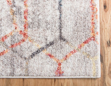 White 4' 1 x 6' 1 Rainbow Rectangle Area Rug Colorful Modern Unique Carpet for Living Rooms, Dining, Bedrooms, Office, Dorms for Sale at Rug Engine