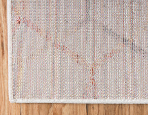 White 4' 1 x 6' 1 Rainbow Rectangle Area Rug Colorful Modern Unique Carpet for Living Rooms, Dining, Bedrooms, Office, Dorms for Sale at Rug Engine