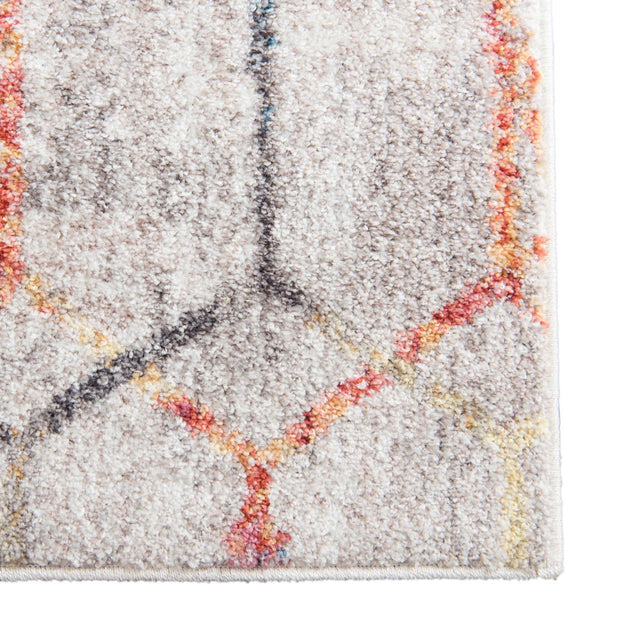 White 8' x 8' Rainbow Square Area Rug Colorful Modern Unique Carpet for Living Rooms, Dining, Bedrooms, Office, Dorms for Sale at Rug Engine