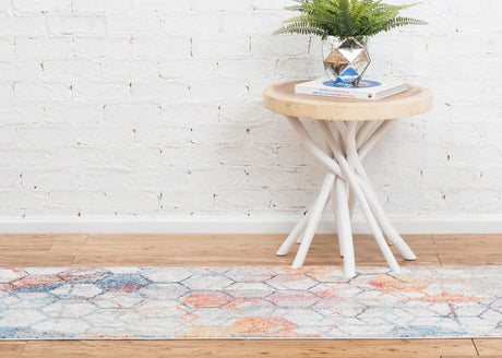 White 2' x 6' 1 Rainbow Runner Area Rug Colorful Modern Unique Carpet for Living Rooms, Dining, Bedrooms, Office, Dorms for Sale at Rug Engine
