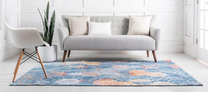 Blue 2' 2 x 3' 1 Rainbow Rectangle Area Rug Colorful Modern Unique Carpet for Living Rooms, Dining, Bedrooms, Office, Dorms for Sale at Rug Engine
