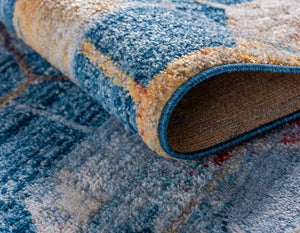 Blue 2' 2 x 3' 1 Rainbow Rectangle Area Rug Colorful Modern Unique Carpet for Living Rooms, Dining, Bedrooms, Office, Dorms for Sale at Rug Engine