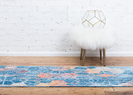 Blue 2' x 6' 1 Rainbow Runner Area Rug Colorful Modern Unique Carpet for Living Rooms, Dining, Bedrooms, Office, Dorms for Sale at Rug Engine