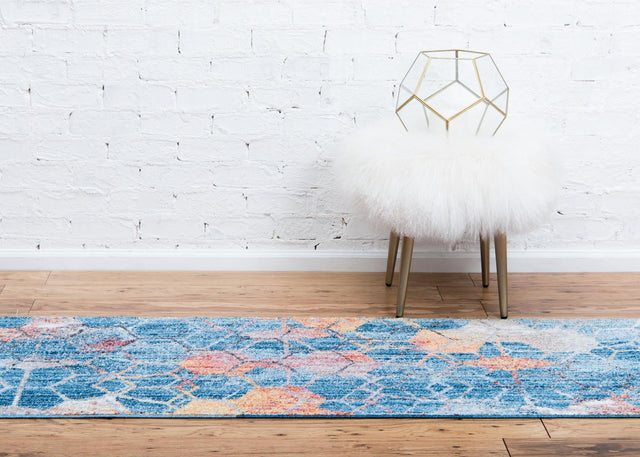 Blue 2' x 6' 1 Rainbow Runner Area Rug Colorful Modern Unique Carpet for Living Rooms, Dining, Bedrooms, Office, Dorms for Sale at Rug Engine