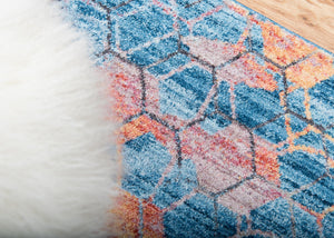 Blue 2' x 6' 1 Rainbow Runner Area Rug Colorful Modern Unique Carpet for Living Rooms, Dining, Bedrooms, Office, Dorms for Sale at Rug Engine