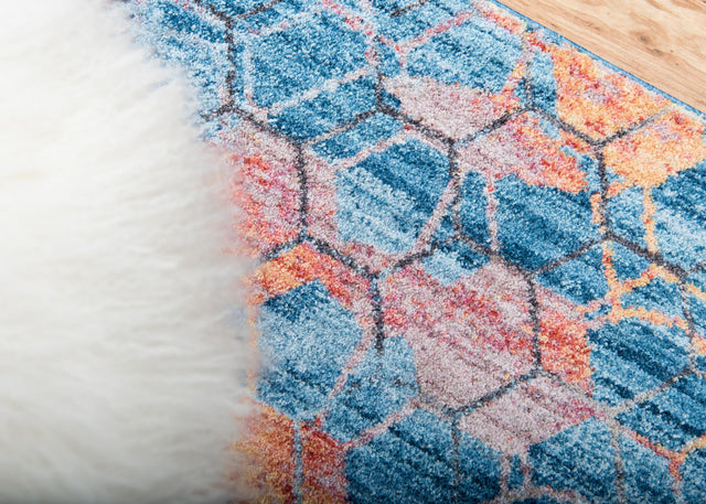Blue 2' x 6' 1 Rainbow Runner Area Rug Colorful Modern Unique Carpet for Living Rooms, Dining, Bedrooms, Office, Dorms for Sale at Rug Engine