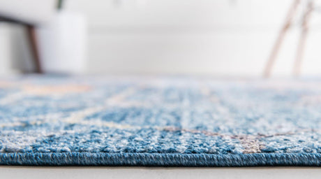 Blue 2' x 6' 1 Rainbow Runner Area Rug Colorful Modern Unique Carpet for Living Rooms, Dining, Bedrooms, Office, Dorms for Sale at Rug Engine