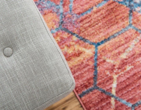 Red 10' x 13' 1 Rainbow Rectangle Area Rug Colorful Modern Unique Carpet for Living Rooms, Dining, Bedrooms, Office, Dorms for Sale at Rug Engine