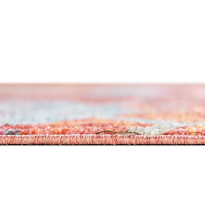 Red 8' x 8' Rainbow Square Area Rug Colorful Modern Unique Carpet for Living Rooms, Dining, Bedrooms, Office, Dorms for Sale at Rug Engine