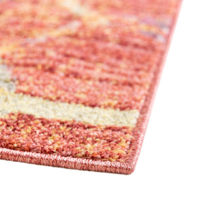 Red 8' x 8' Rainbow Square Area Rug Colorful Modern Unique Carpet for Living Rooms, Dining, Bedrooms, Office, Dorms for Sale at Rug Engine