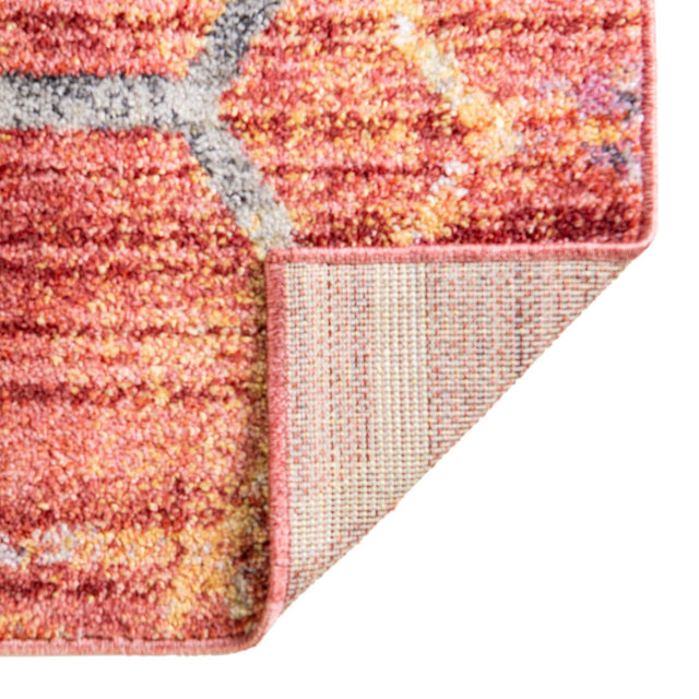 Red 8' x 8' Rainbow Square Area Rug Colorful Modern Unique Carpet for Living Rooms, Dining, Bedrooms, Office, Dorms for Sale at Rug Engine
