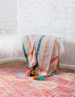 Red 6' 1 x 6' 1 Rainbow Round Area Rug Colorful Modern Unique Carpet for Living Rooms, Dining, Bedrooms, Office, Dorms for Sale at Rug Engine