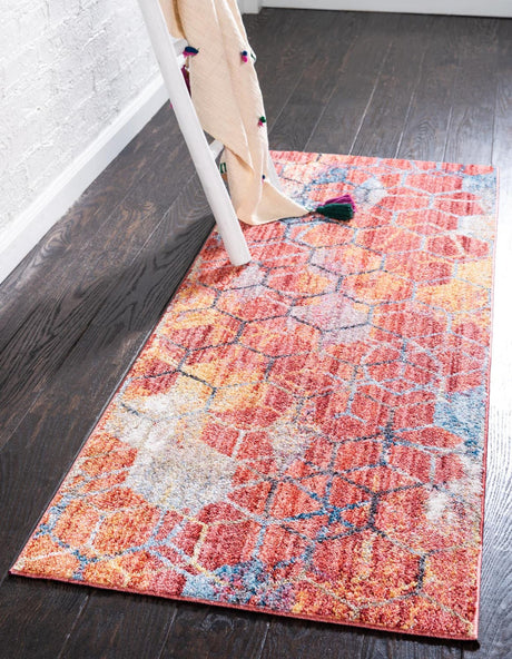 Red 2' x 6' 1 Rainbow Runner Area Rug Colorful Modern Unique Carpet for Living Rooms, Dining, Bedrooms, Office, Dorms for Sale at Rug Engine