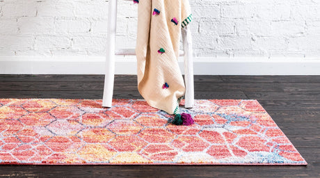 Red 2' x 6' 1 Rainbow Runner Area Rug Colorful Modern Unique Carpet for Living Rooms, Dining, Bedrooms, Office, Dorms for Sale at Rug Engine
