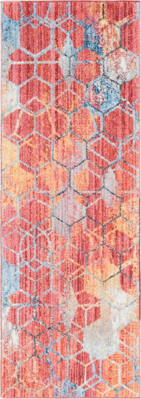 Red 2' x 6' 1 Rainbow Runner Area Rug Colorful Modern Unique Carpet for Living Rooms, Dining, Bedrooms, Office, Dorms for Sale at Rug Engine