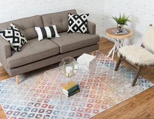 Multicolor 7' 1 x 10' Rainbow Rectangle Area Rug Colorful Modern Unique Carpet for Living Rooms, Dining, Bedrooms, Office, Dorms for Sale at Rug Engine