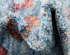 Blue 6' 1 x 6' 1 Rainbow Round Area Rug Colorful Modern Unique Carpet for Living Rooms, Dining, Bedrooms, Office, Dorms for Sale at Rug Engine