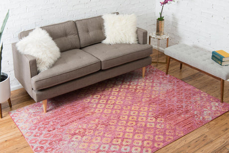 Pink 2' 2 x 3' 1 Rainbow Rectangle Area Rug Colorful Modern Unique Carpet for Living Rooms, Dining, Bedrooms, Office, Dorms for Sale at Rug Engine