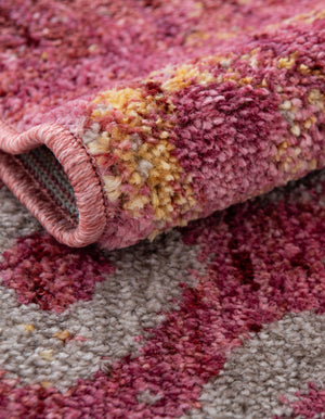 Pink 6' 1 x 6' 1 Rainbow Round Area Rug Colorful Modern Unique Carpet for Living Rooms, Dining, Bedrooms, Office, Dorms for Sale at Rug Engine