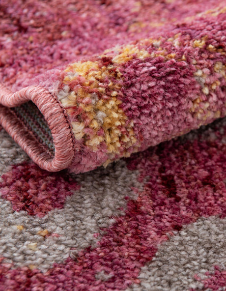 Pink 3' 3 x 3' 3 Rainbow Round Area Rug Colorful Modern Unique Carpet for Living Rooms, Dining, Bedrooms, Office, Dorms for Sale at Rug Engine