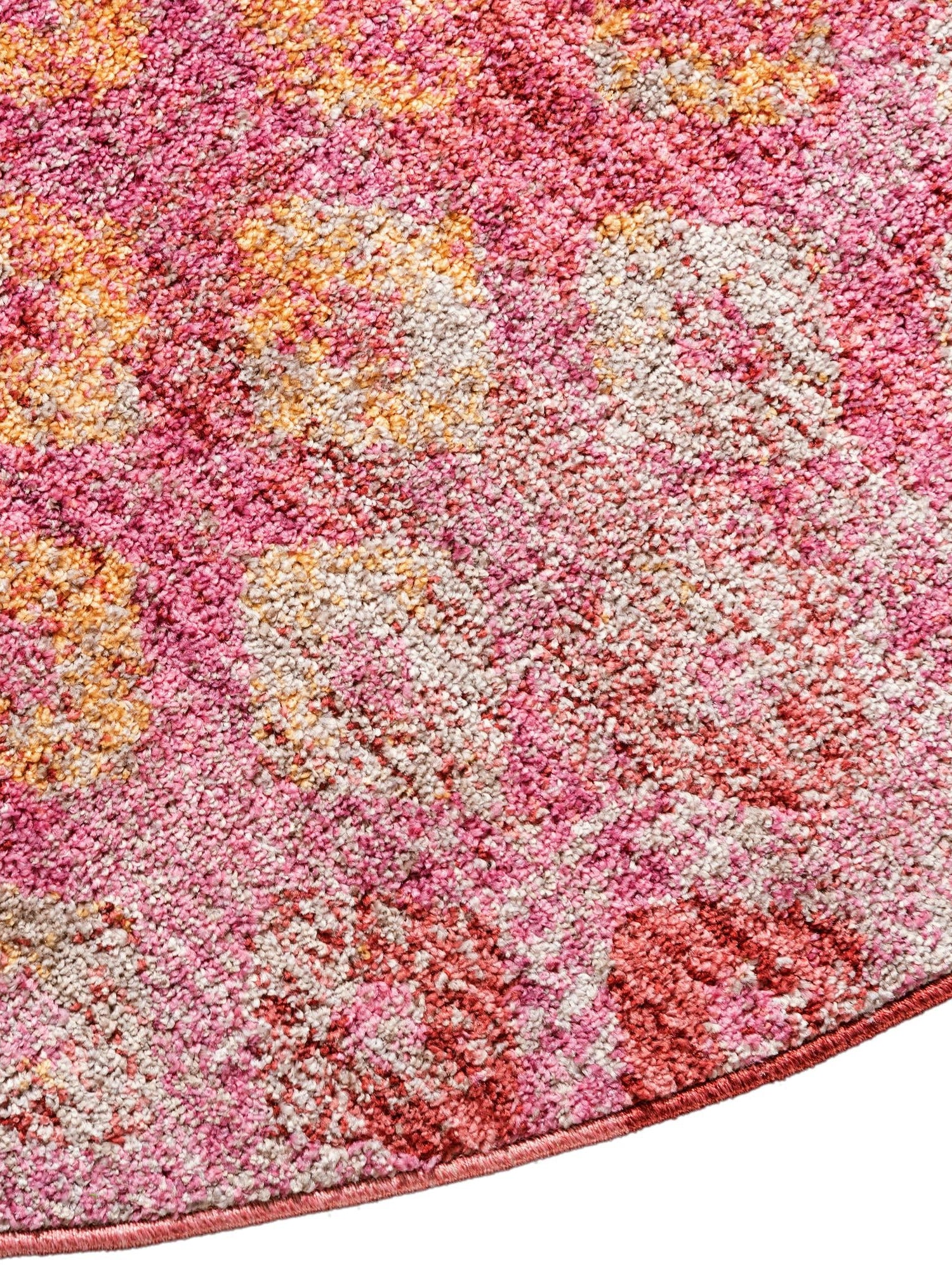 Pink 3' 3 x 3' 3 Rainbow Round Area Rug Colorful Modern Unique Carpet for Living Rooms, Dining, Bedrooms, Office, Dorms for Sale at Rug Engine