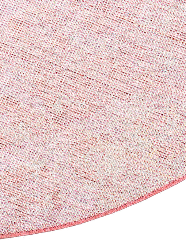Pink 6' 1 x 6' 1 Rainbow Round Area Rug Colorful Modern Unique Carpet for Living Rooms, Dining, Bedrooms, Office, Dorms for Sale at Rug Engine