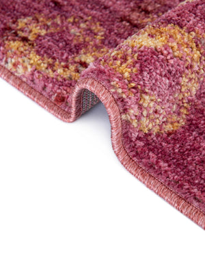 Pink 6' 1 x 6' 1 Rainbow Round Area Rug Colorful Modern Unique Carpet for Living Rooms, Dining, Bedrooms, Office, Dorms for Sale at Rug Engine