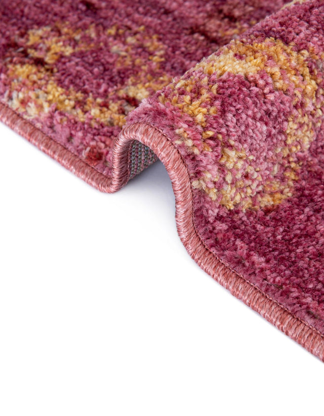 Pink 6' 1 x 6' 1 Rainbow Round Area Rug Colorful Modern Unique Carpet for Living Rooms, Dining, Bedrooms, Office, Dorms for Sale at Rug Engine