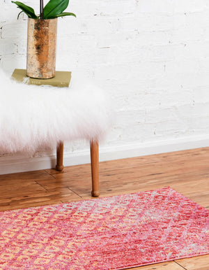 Pink 2' x 6' 1 Rainbow Runner Area Rug Colorful Modern Unique Carpet for Living Rooms, Dining, Bedrooms, Office, Dorms for Sale at Rug Engine